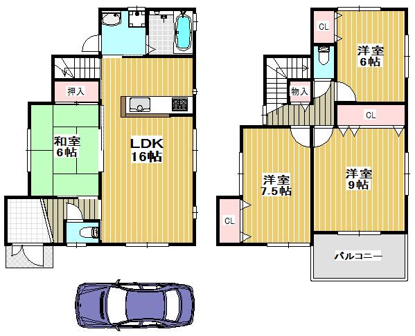 Floor plan. 36,800,000 yen, 4LDK, Land area 130.62 sq m , Building area 101.25 sq m