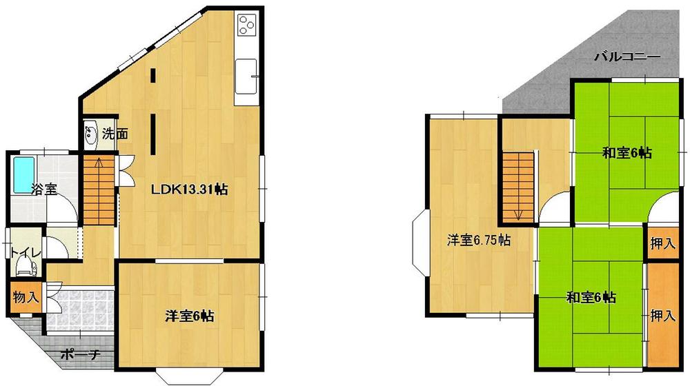 Floor plan. 6.8 million yen, 4LDK, Land area 56.67 sq m , It is a building area of ​​68.84 sq m room very clean your. 