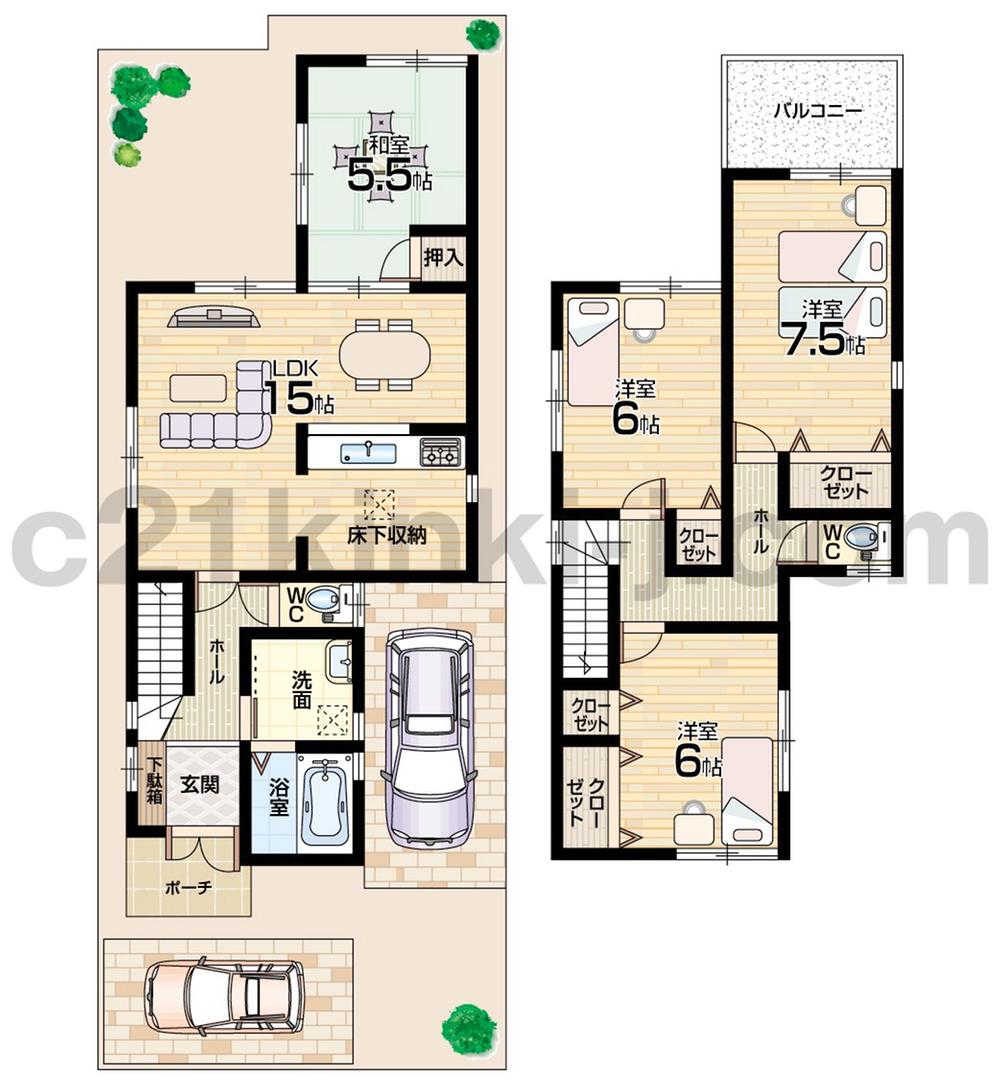 Floor plan. (No. 2 locations), Price 27,800,000 yen, 4LDK, Land area 115.08 sq m , Building area 94.77 sq m