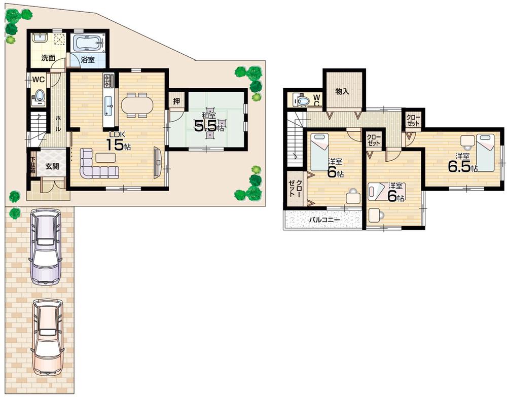 Floor plan. (No. 3 locations), Price 28.8 million yen, 4LDK+S, Land area 117.43 sq m , Building area 94.77 sq m