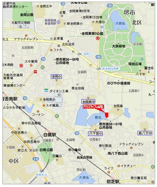 Local guide map. Was born near the Kanike "smart eco-life Shinkanaoka" is rich natural spread, Environment attractive suitable for raising children and a 10-minute walk from the vast green space Oizumi. Close the central loop line, Also accessible by car convenient convenient location (local guide map)