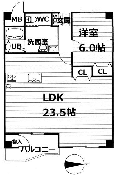 Floor plan. 1LDK, Price 13.8 million yen, Occupied area 60.64 sq m has decided Renovation.