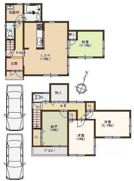 Floor plan. 28.8 million yen, 4LDK, Land area 117.64 sq m , Building area 94.77 sq m