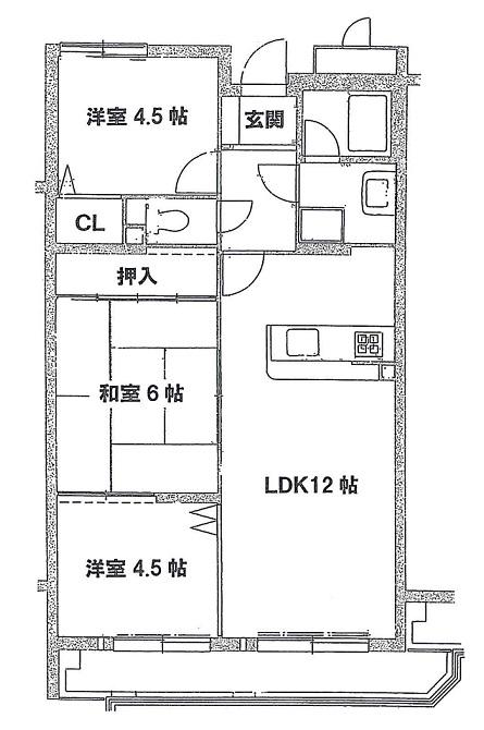 Floor plan. 3LDK, Price 12.8 million yen, Occupied area 66.18 sq m , Bright sunshine on the balcony area 7.27 sq m south-facing, Lighting pat! We as income-producing properties