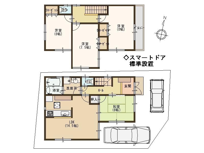 Floor plan. (No. 1 point), Price 21 million yen, 4LDK, Land area 104.68 sq m , Building area 95.58 sq m