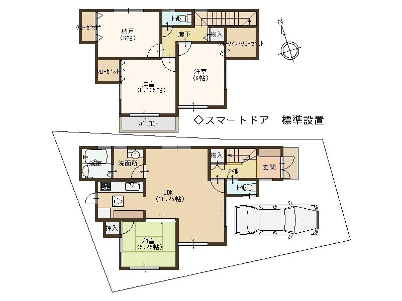 Floor plan. (No. 5 locations), Price 17.8 million yen, 3LDK+S, Land area 104.62 sq m , Building area 95.98 sq m