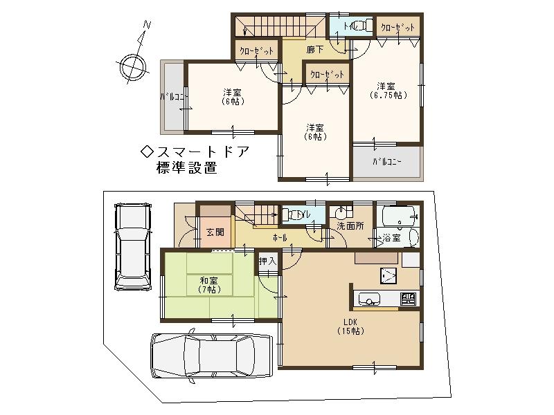 Floor plan. (No. 8 locations), Price 20,600,000 yen, 4LDK, Land area 100.05 sq m , Building area 95.17 sq m