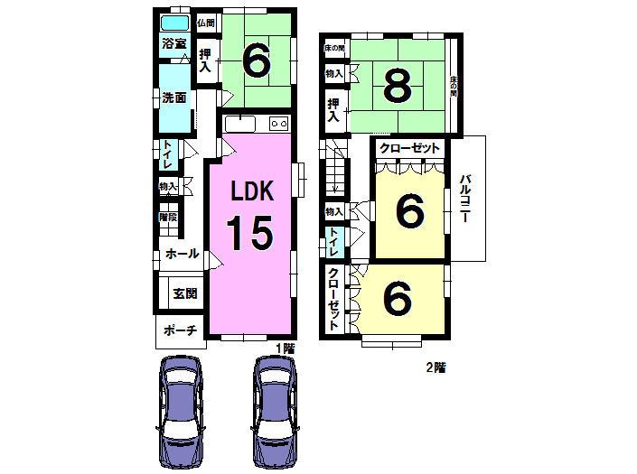 Floor plan. 23.8 million yen, 4LDK, Land area 107.88 sq m , Building area 107.7 sq m