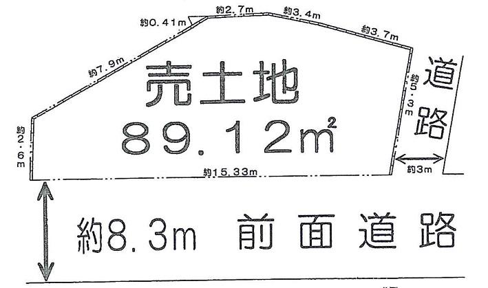 Compartment figure. Land price 15.3 million yen, We as residential land with a land area of 89.12 sq m store.