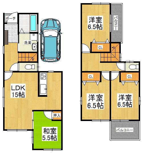 Floor plan. 29,800,000 yen, 4LDK, Land area 91.96 sq m , Building area 94.36 sq m