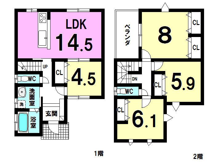 Floor plan. 29,800,000 yen, 4LDK, Land area 90.84 sq m , Building area 103.9 sq m