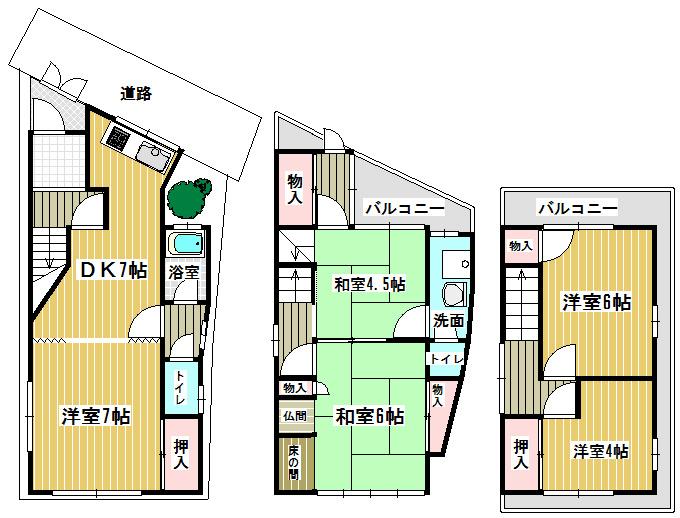 Floor plan. 8,980,000 yen, 5DK, Land area 42.8 sq m , Building area 85.68 sq m