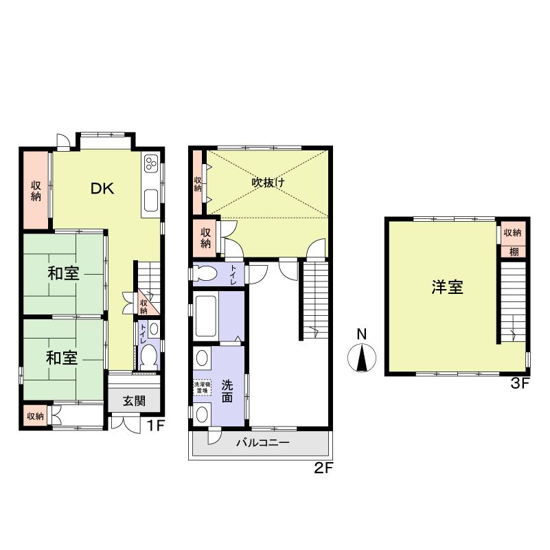 Floor plan. 13,900,000 yen, 3DK, Land area 59.66 sq m , Building area 102.65 sq m