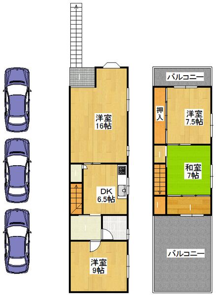 Floor plan. 40 million yen, 4DK, Land area 94.5 sq m , Building area 160.59 sq m