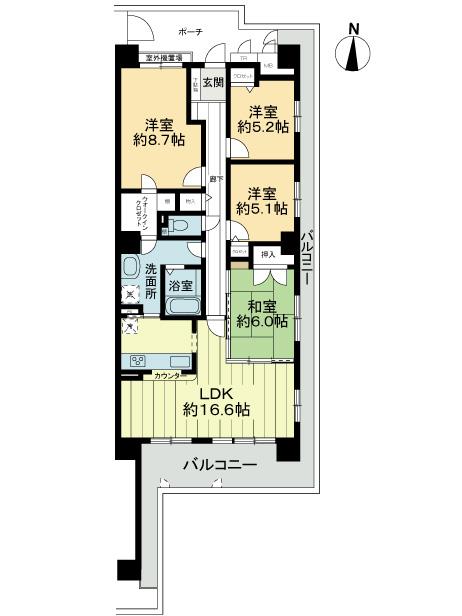 Floor plan. 4LDK, Price 23.8 million yen, Occupied area 98.59 sq m , Balcony area 30.37 sq m