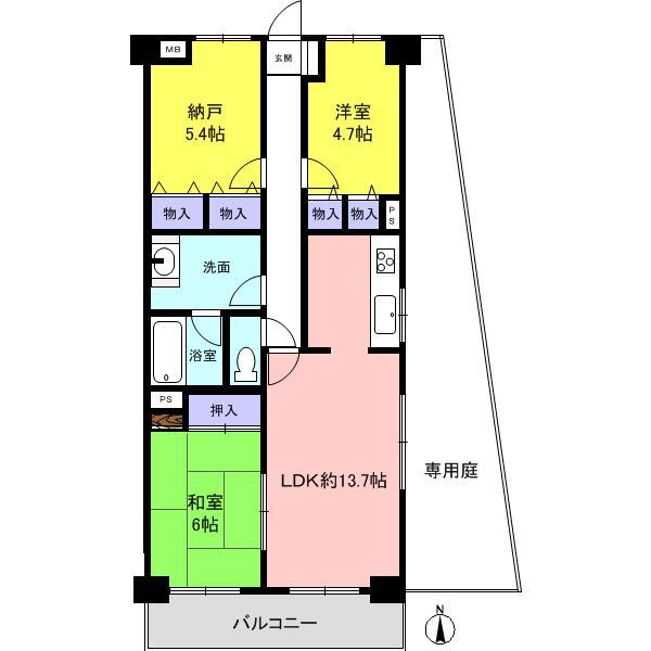 Floor plan. 2LDK + S (storeroom), Price 17.8 million yen, Footprint 70.2 sq m , Balcony area 12.56 sq m