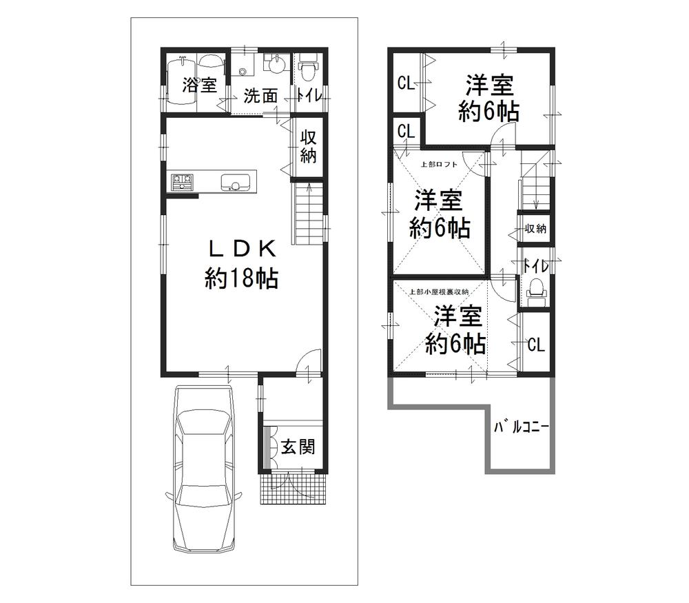 Floor plan. Price 32,800,000 yen, 3LDK, Land area 78.48 sq m , Building area 85.86 sq m