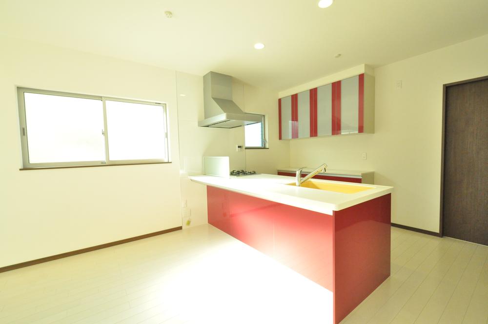 Kitchen. Flat kitchen and a cupboard with a feeling of opening