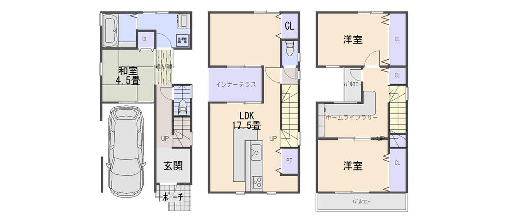 Floor plan. 33,800,000 yen, 4LDK, Land area 70 sq m , Building area 97.01 sq m