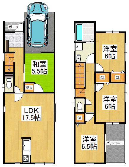 Floor plan. 28.8 million yen, 4LDK, Land area 93.43 sq m , Building area 100.44 sq m
