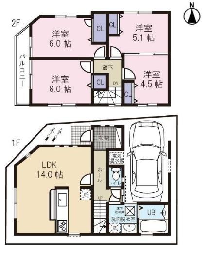 Floor plan. 26,900,000 yen, 4LDK, Land area 69.69 sq m , Building area 81.2 sq m
