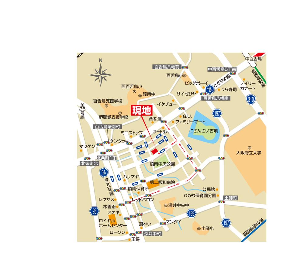 Local guide map. SakaishiKita District Mozuryonan cho 128-4