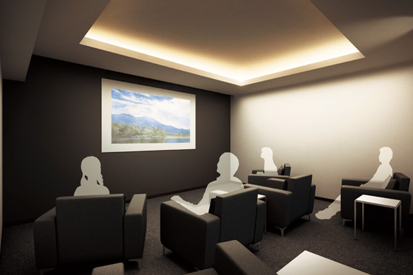 Shared facilities.  [Theater Room] Video of compelling you can enjoy movies and sports (Rendering. Fee required)
