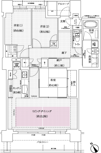 Floor: 3LDK + N (storeroom), the occupied area: 88.67 sq m, Price: 40,080,000 yen