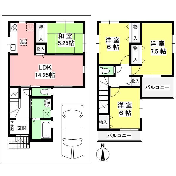 Floor plan. 26,800,000 yen, 4LDK, Land area 86.2 sq m , Building area 93.96 sq m