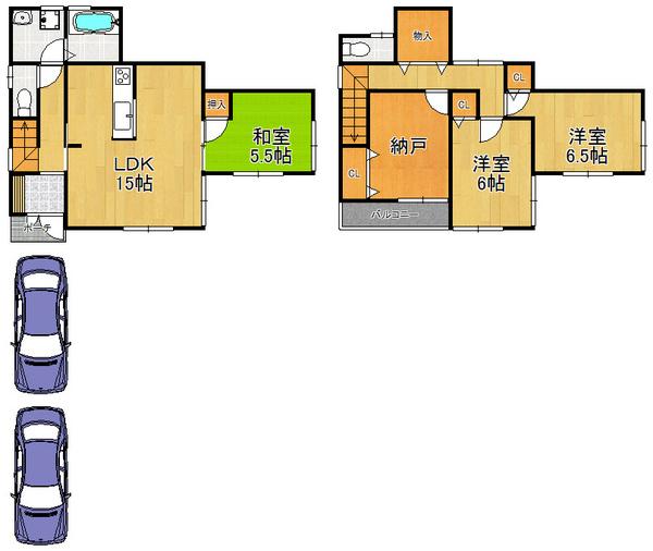Floor plan. 28.8 million yen, 3LDK, Land area 117.64 sq m , Building area 94.77 sq m