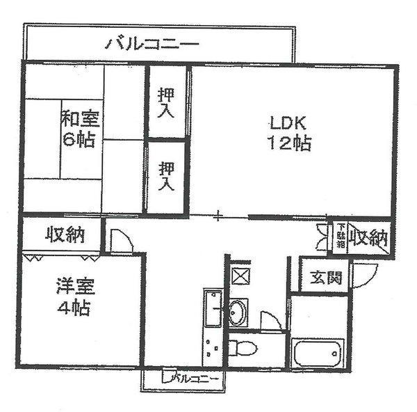 Floor plan. 2LDK, Price 10.8 million yen, Footprint 54.1 sq m