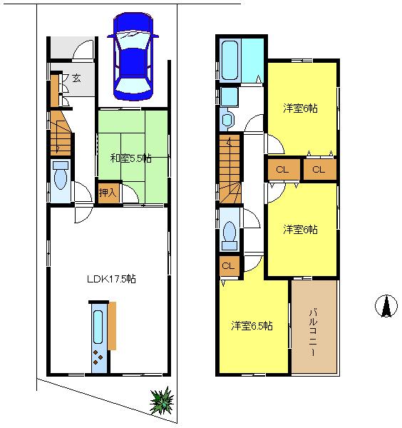 Floor plan. (No. 2 locations), Price 28.8 million yen, 4LDK, Land area 93.43 sq m , Building area 100.44 sq m
