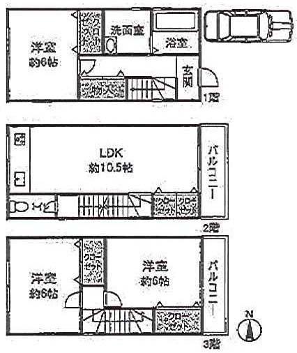 Floor plan. 20.8 million yen, 3LDK, Land area 46.07 sq m , Building area 76.14 sq m
