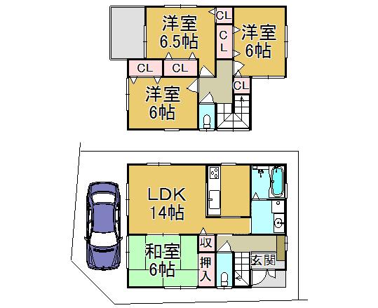 Floor plan. (No. 2 locations), Price 27,800,000 yen, 4LDK, Land area 81.91 sq m , Building area 93.15 sq m