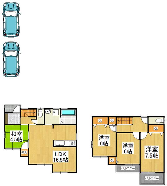 Floor plan. 25,800,000 yen, 4LDK, Land area 110.79 sq m , Building area 93.15 sq m