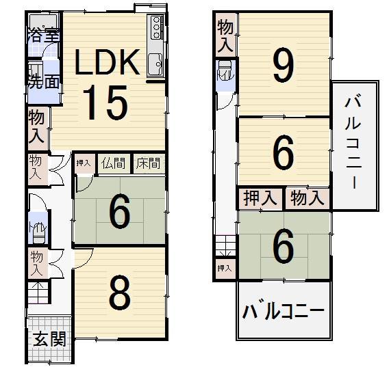 Floor plan. 28,900,000 yen, 5LDK, Land area 128.4 sq m , Building area 113.4 sq m