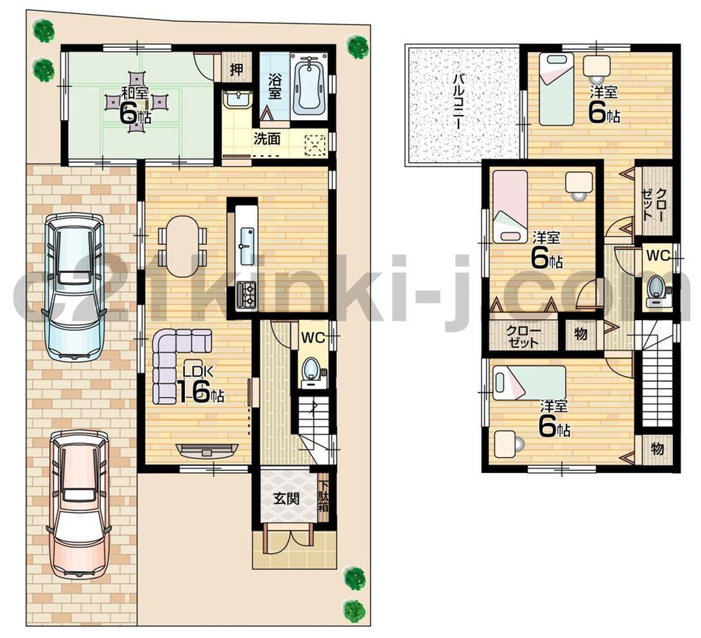 Floor plan. (No. 2 locations), Price 20.8 million yen, 4LDK, Land area 104.67 sq m , Building area 93.96 sq m