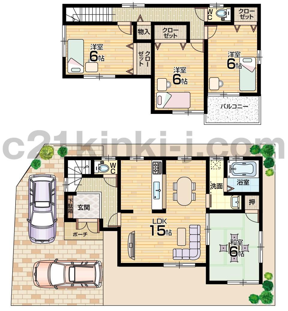 Floor plan. (No. 7 locations), Price 21.3 million yen, 4LDK, Land area 100 sq m , Building area 93.15 sq m