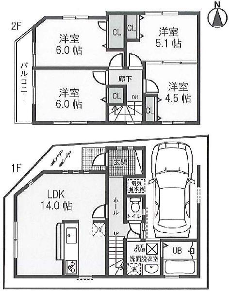 Floor plan. 26,900,000 yen, 4LDK, Land area 69.69 sq m , Building area 81.2 sq m