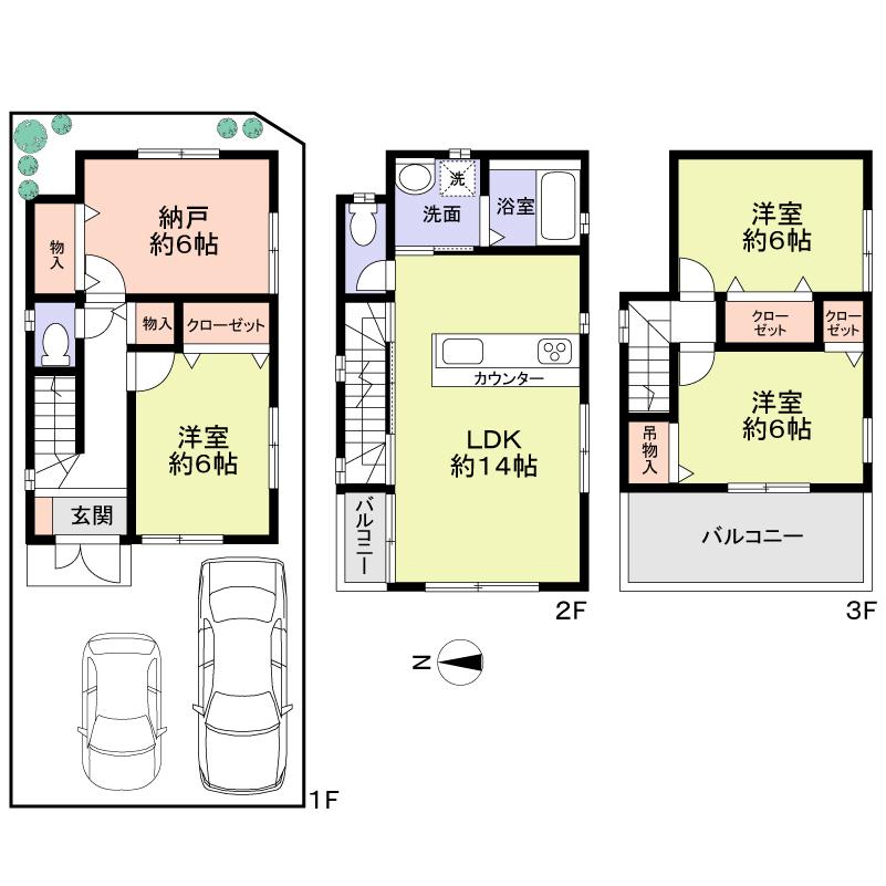 Floor plan. 29,800,000 yen, 3LDK + S (storeroom), Land area 72.35 sq m , Building area 93.56 sq m