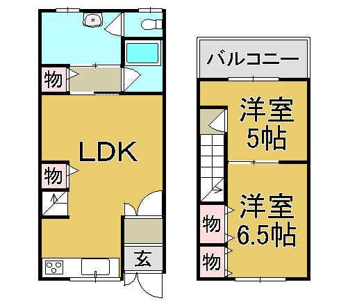 Floor plan. 4.8 million yen, 2LDK, Land area 37.61 sq m , Building area 43.43 sq m