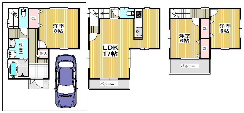 Floor plan. 29,800,000 yen, 3LDK, Land area 72.57 sq m , Building area 90.72 sq m Reference Floor Plan view