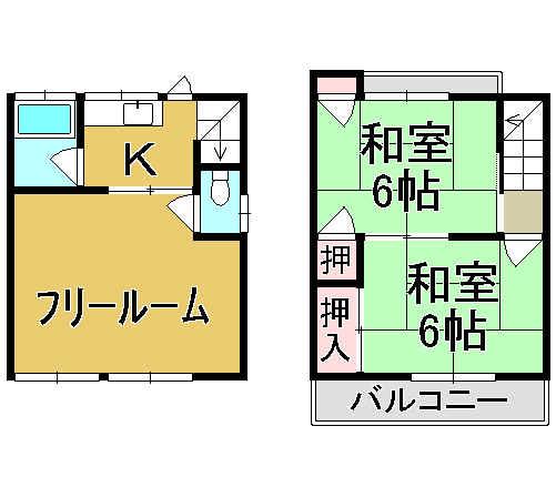 Floor plan. 7.8 million yen, 2K, Land area 39.95 sq m , Building area 50.16 sq m