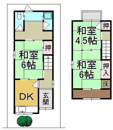 Floor plan. 5.5 million yen, 4DK, Land area 45.08 sq m , Building area 51.92 sq m