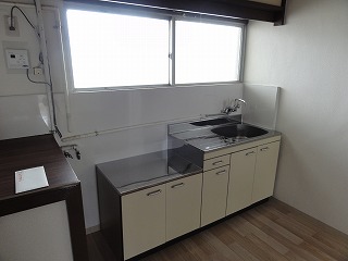 Kitchen. Window is attached to the kitchen. Two-burner gas stove installation Allowed