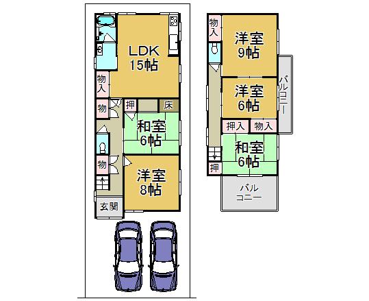 Floor plan. 29,800,000 yen, 5LDK, Land area 128.4 sq m , Building area 113.4 sq m