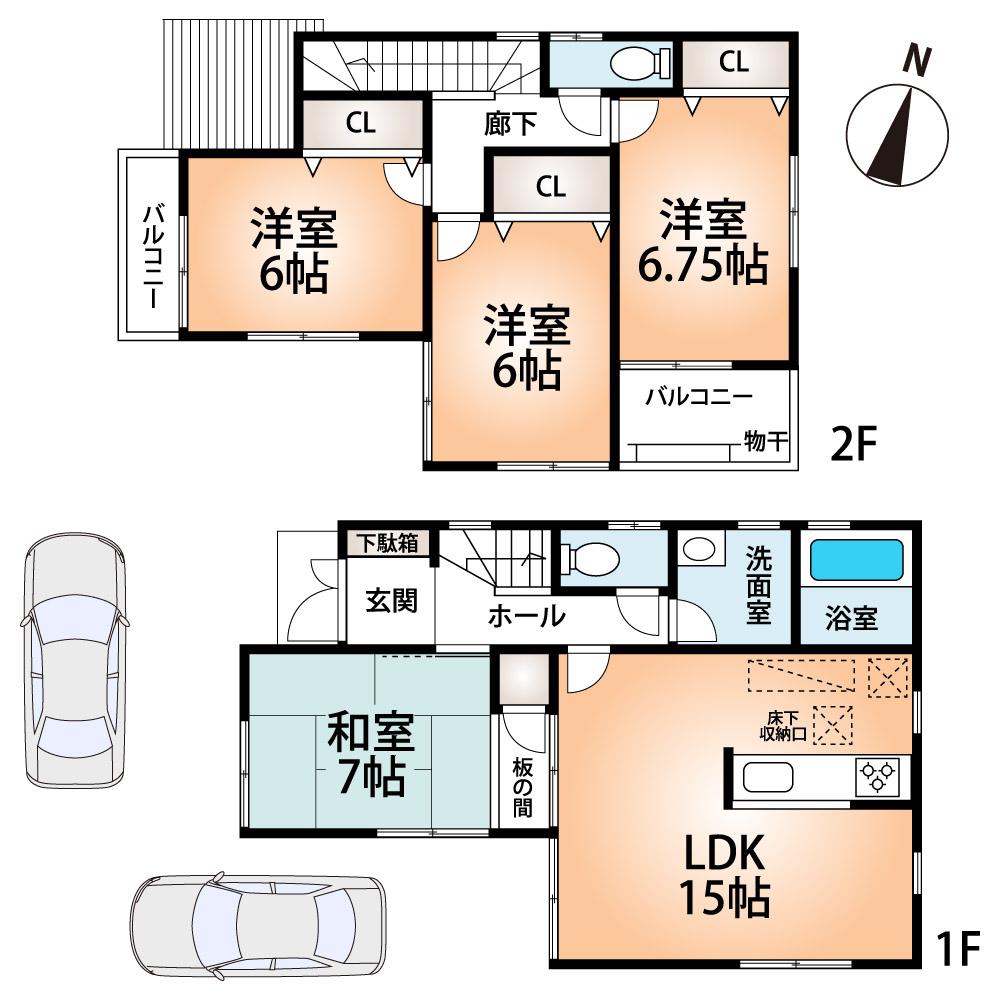 Floor plan. (No. 8 locations), Price 20,600,000 yen, 4LDK, Land area 100.05 sq m , Building area 95.17 sq m