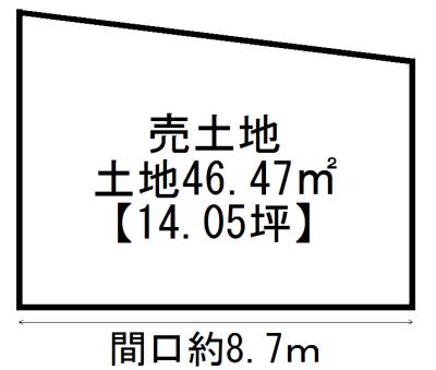 Compartment figure. Land price 6.98 million yen, Land area 46.47 sq m