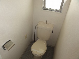 Toilet. Window is attached in the toilet of shiny. 