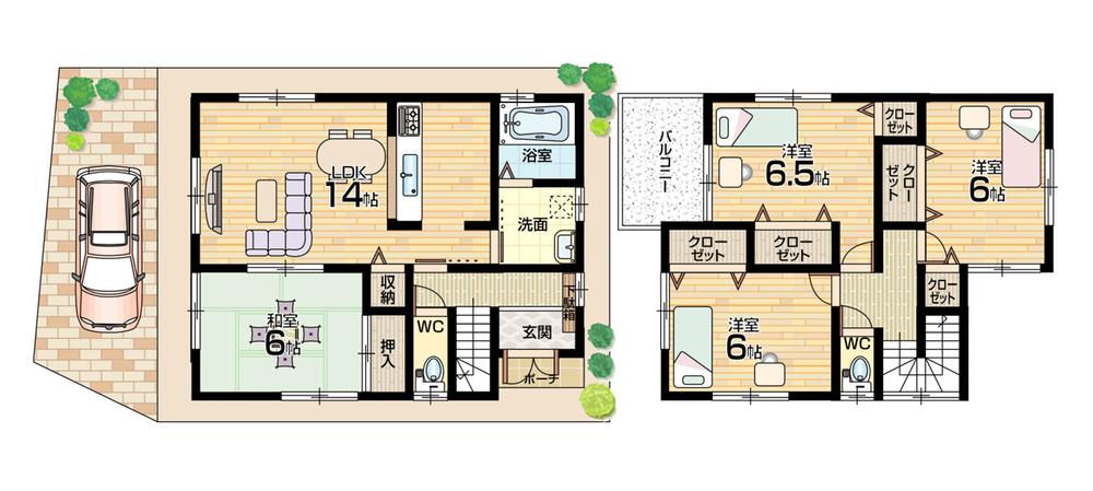 Floor plan. (No. 2 locations), Price 27,800,000 yen, 4LDK, Land area 81.91 sq m , Building area 93.15 sq m